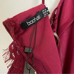 Boohoo Jess Lace Open Shoulder Dress Midi Berry NWT New Cocktail Straps Bodycon Photo 7