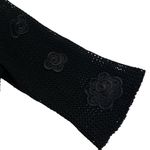 Elana Womens Y2K Crochet Knit Bolero Sweater Size M Floral Applique Whimsigoth Black Size M Photo 3