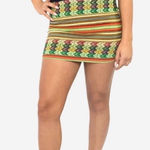 Pitusa Multicolor Boho Mini Skirt Red Size XS Photo 0