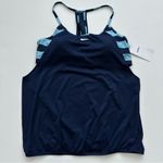 Nike Women's Navy and Light Blue Swim Top Size L Photo 5