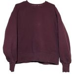 Tna Cozy Fleece Boyfriend Crew Sweatshirt Relaxed Maroon 2 Large Purple Photo 0
