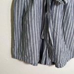 High Paper Bag Waist Shorts Light Blue White Stripes Size XS Photo 2