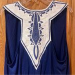 Gibson ‎ x Hi Sugarplum! Malibu Embroidered Racerback Tank Top Blue White Size 2X Photo 4