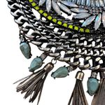 BaubleBar Chunky Statement Y2K Necklace Silver Green White Turquoise  Photo 11