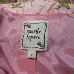 Nanette Lepore Vintage Blazer Jacket Size 4 Pink Green Silk Embroidered Cropped Photo 9