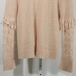 Tanya Taylor Blush Alpaca Wool Open Knit Sweater Cozy Minimalist Luxury (Size M) Photo 8