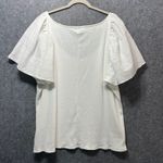Ava & Viv AVA‎ & VIV White Ribbed Knit Top 3X Flutter Sleeve Square Neck Blouse NWT Photo 7
