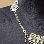 Chainmail Collar Necklace Silver Tone Rhinestone Chunky Statement Jewelry Photo 5