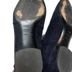 Casadei  Dark Navy Suede Ankle Boots with Chain Sz. 36.5 (US 6.5) Photo 3