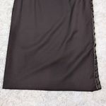 BCBGMAXAZRIA  Leather Trim Knee Length Pencil Skirt Brown Size 6 Photo 7