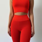 Torrid Orange Ribbed Scoop Neck Cropped Activewear Bralette Crop Top Size 2 Photo 2