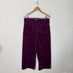 Anthropologie  Maeve Colette Corduroy Wide Leg Cropped Pant Grape Purple Size 32 Photo 3