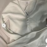 Garage White Long Sleeve Button Up Crop Top Photo 1