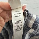 Chico's Blue and White Stripe Cotton Wide Leg Pants Size 0/S Photo 4