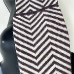 Coach Scarf Lambswool Angora Chevron Stripe Pattern Brown Cream Photo 4