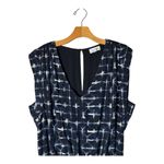 Evereve Romper Women Large Navy Blue White Grid Print Avaline Skort Wrap Skirt Photo 3