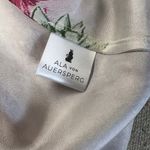 Ala. Von Auersperg 100% Silk Dress Sz. Lrg Silver NWT Floral handkerchief hem Size L Photo 6