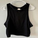 H&M Top Womens Large Black Glittery NWT Crop Tank Sustainable Ribbed Fitted Photo 0
