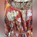 Elizabeth and James  red floral short dress 3/4 sleeve 100% cotton size medium Photo 9