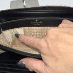 Kate Spade New York Black Cream Pink Stripe Spade Pattern Zip Around Wallet Photo 8