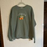 State of Mine  Womens Large Green Florida Orange Blossom Embroidered Sweatshirt Photo 1