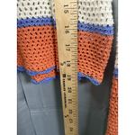 Hippie Rose  Sweater Womens Large Crochet Knit Boho Rainbow Pullover Y2k Retro Photo 4