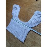 Sincerely Jules Crochet Knit Flutter Sleeve Crop Top Lavender Size XS Purple Photo 2