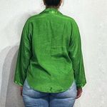 Victoria's Secret  Green Vintage Satin Blouse Sz S Photo 9
