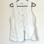 Madewell NWT White Linen Scoopneck Cutaway Vest - Size: 10 Photo 1