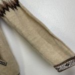 San Miguel Alpaca Hoodie Sweater Small Womens Cream Brown Full Zip Drawstring Photo 5