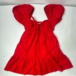 Speechless Dress Women’s Med Red Babydoll Sweetheart Neckline Short Sleeve Mini Photo 4