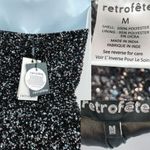 Retrofête Retrofete Omer Sequin Mini Dress Strapless Asymmetrical Gunmetal Black V-Neck Photo 11