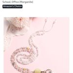 Natural Stone Crystal Lanyard for Women For Badges And Keys Pink Photo 2