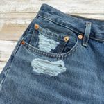 Levi’s Premium 501 90s Jean Shorts 30 (32”) Med Wash Distressed Grunge Western Blue Photo 7