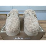 Dolce Vita Lelani Plush Flats Slip Ons Natural Faux Fur Size 9 NIB Cozy Clogs Tan Photo 6