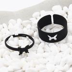 Butterfly Matching BFF Rings Black Photo 1