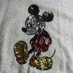 Disney Mickey Mouse Sequin Sweatshirt Size 0X Womens Plus Size Gray Crewneck Photo 2