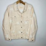 Dress Up Blush Pink Peach White Star Pattern Jean Jacket Sz Large Photo 0