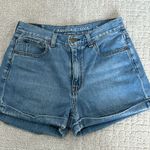 American Eagle “mom shorts” denim Jean cuffed high rise waist medium wash Photo 0