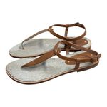 Soludos New Classic Tan Leather Thong Sandals Women’s Size 7.5 Espadrille Sole Photo 4
