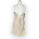 Cinq a Sept Lauri Mini Dress Women's Plus 14 Ivory Sequin Silk Strappy Lace Up Photo 4