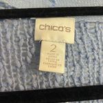 Chico's  Linen Blend Crochet Baby Blue Sweater Photo 1