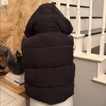 Ci Sono  Black Hooded Puffer Cropped Vest Jacket Size Medium Photo 2
