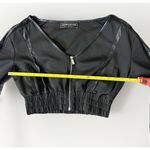 Manière De Voir Size 6 Black Ribbed Crop Top Long Sleeve Sweater Sexy Grunge Photo 8