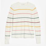 Loft  Ivory Striped Modern Crew Neck Sweater sz XS Photo 2
