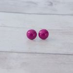 Vintage Stud Earrings Dark Pink Photo 1