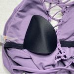 Shade & Shore  purple lavender low back v-neck tie up swimsuit Photo 9
