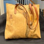 Alviero Martini 1ª Classe Vintage Geo Classic Tote/Shoulder Bag Map Print Tan Photo 11