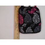 Vera Bradley Quilted Black/Gray/Pink Small Crossbody Purse Adjustable Strap Zip Photo 4