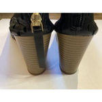 Dune London  Whisper Bootie Size 10 Leather Caged Peep Toe Ankle Black EUC Photo 10